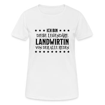 Landwirtin Witz Spruch Traktor Landwirtin Geschenk - Frauen T-Shirt atmungsaktiv - Weiß - Vorne - AI Model Female 172 dark (172cm)