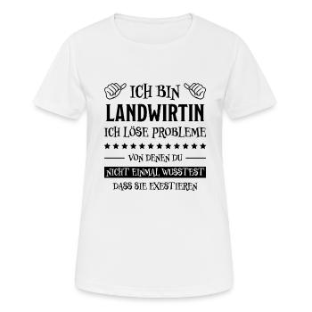 Landwirtin Witz Spruch Traktor Landwirtin Geschenk - Frauen T-Shirt atmungsaktiv - Weiß - Vorne - AI Model Female 172 dark (172cm)