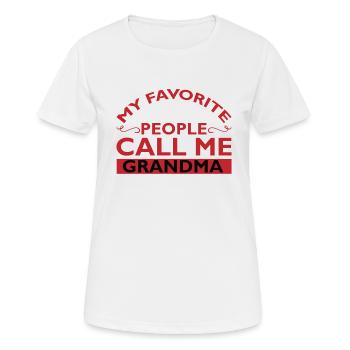 Grandma Pensioner Grandma Grandson Granddaughter Grandma - Women's Breathable T-Shirt - white - Front - AI Model Female 172 dark (172cm)