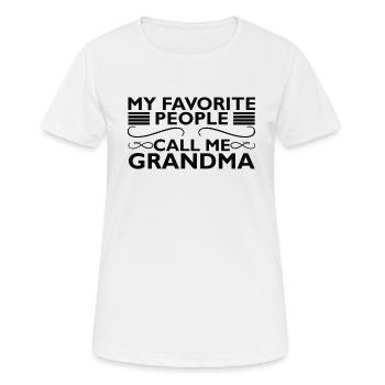 Grandma Pensioner Grandma Grandson Granddaughter Grandma - Women's Breathable T-Shirt - white - Front - AI Model Female 172 dark (172cm)