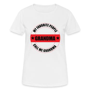 Grandma Pensioner Grandma Grandson Granddaughter Grandma - Women's Breathable T-Shirt - white - Front - AI Model Female 172 dark (172cm)