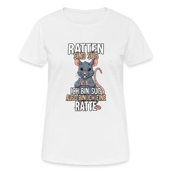 Ratten Sind Süß Ratte - Frauen T-Shirt atmungsaktiv - Weiß - Vorne - AI Model Female 172 dark (172cm)