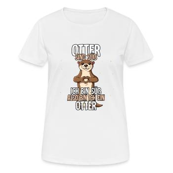 Otter Sind Süß Otter - Frauen T-Shirt atmungsaktiv - Weiß - Vorne - AI Model Female 172 dark (172cm)