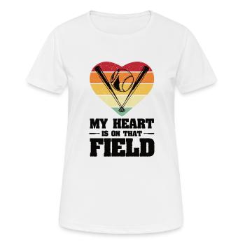 Baseball Herzschlag Spieler Puls Frequenz Sport - Frauen T-Shirt atmungsaktiv - Weiß - Vorne - AI Model Female 172 dark (172cm)
