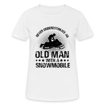 Snowmobile Drivers Winter Snow Sledging Sports - Women's Breathable T-Shirt - white - Front - AI Model Female 172 dark (172cm)