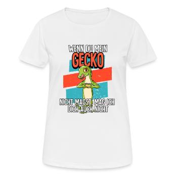 Wenn Du Mein Gecko - Frauen T-Shirt atmungsaktiv - Weiß - Vorne - AI Model Female 172 dark (172cm)