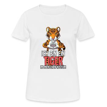 Ich Bin Ein Tiger - Frauen T-Shirt atmungsaktiv - Weiß - Vorne - AI Model Female 172 dark (172cm)