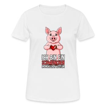 Ich Bin Ein Schweinchen Schwein - Frauen T-Shirt atmungsaktiv - Weiß - Vorne - AI Model Female 172 dark (172cm)