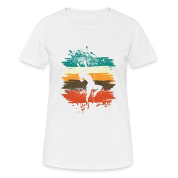 Klettern bergsteigen kletterer geschenkidee - Frauen T-Shirt atmungsaktiv - Weiß - Vorne - AI Model Female 172 dark (172cm)