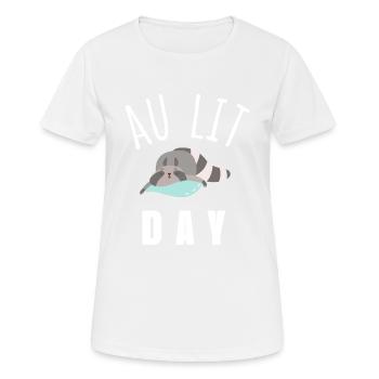 au lit day - T-shirt respirant Femme - blanc - Devant - AI Model Female 172 dark (172cm)