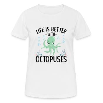 Octopus Outfit Octopus Octopus - Women's Breathable T-Shirt - white - Front - AI Model Female 172 dark (172cm)