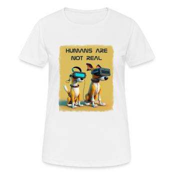 Les humas ne sont pas réels - T-shirt respirant Femme - blanc - Devant - AI Model Female 172 dark (172cm)