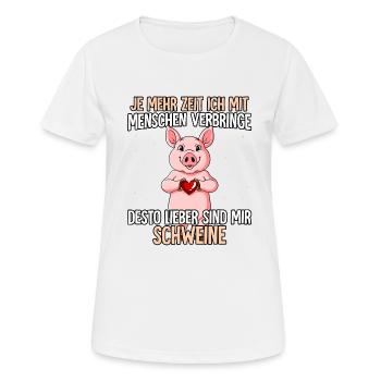 Schweinchen - Frauen T-Shirt atmungsaktiv - Weiß - Vorne - AI Model Female 172 dark (172cm)