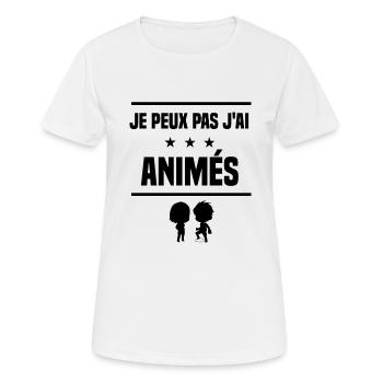 j'peux pas j'ai animés humour - T-shirt respirant Femme - blanc - Devant - AI Model Female 172 dark (172cm)