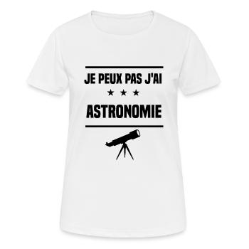 j'peux pas j'ai astronomie telescope humour - T-shirt respirant Femme - blanc - Devant - AI Model Female 172 dark (172cm)