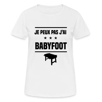 j'peux pas j'ai babyfoot humour - T-shirt respirant Femme - blanc - Devant - AI Model Female 172 dark (172cm)