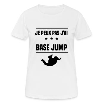 j'peux pas j'ai base jump humour - T-shirt respirant Femme - blanc - Devant - AI Model Female 172 dark (172cm)