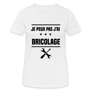 j'peux pas j'ai bricolage bricoler humour - T-shirt respirant Femme - blanc - Devant - AI Model Female 172 dark (172cm)