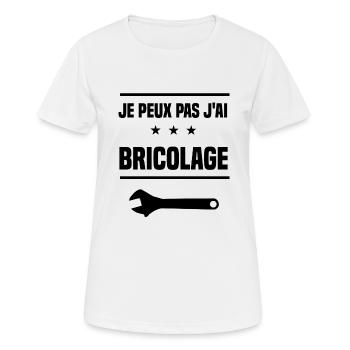 j'peux pas j'ai bricolage clé molette humour - T-shirt respirant Femme - blanc - Devant - AI Model Female 172 dark (172cm)