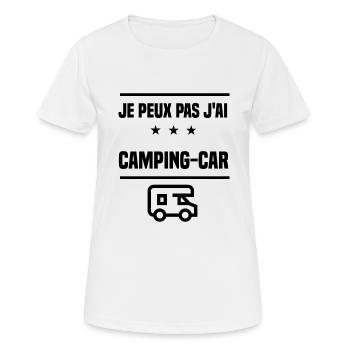 j'peux pas j'ai camping-car caravane humour - T-shirt respirant Femme - blanc - Devant - AI Model Female 172 dark (172cm)