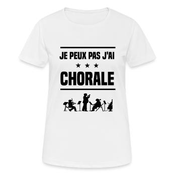 j'peux pas j'ai chorale music humour - T-shirt respirant Femme - blanc - Devant - AI Model Female 172 dark (172cm)