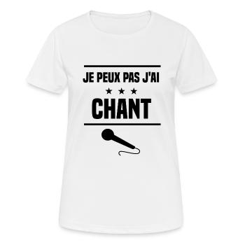 j'peux pas j'ai chant micro humour - T-shirt respirant Femme - blanc - Devant - AI Model Female 172 dark (172cm)