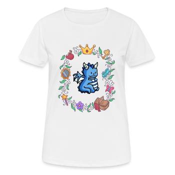 Kinder Drache Fabelwesen Märchen - Frauen T-Shirt atmungsaktiv - Weiß - Vorne - AI Model Female 172 dark (172cm)