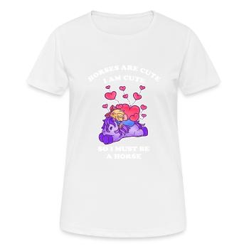 Pferde sind niedlich ich bin niedlich also bin ich - Frauen T-Shirt atmungsaktiv - Weiß - Vorne - AI Model Female 172 dark (172cm)