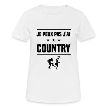 j'peux pas j'ai country humour - T-shirt respirant Femme - blanc - Devant - AI Model Female 172 dark (172cm)