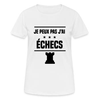 j'peux pas j'ai échecs tour humour - T-shirt respirant Femme - blanc - Devant - AI Model Female 172 dark (172cm)