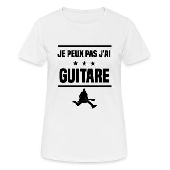 j'peux pas j'ai guitare rock humour - T-shirt respirant Femme - blanc - Devant - AI Model Female 172 dark (172cm)