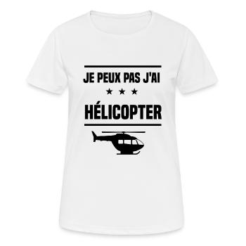 j'peux pas j'ai hélicopter humour - T-shirt respirant Femme - blanc - Devant - AI Model Female 172 dark (172cm)