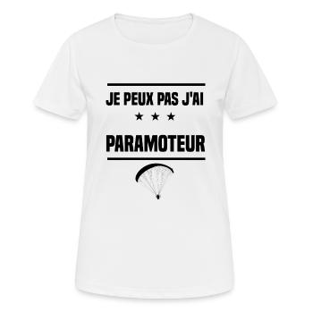 j'peux pas j'ai paramoteur humour - T-shirt respirant Femme - blanc - Devant - AI Model Female 172 dark (172cm)