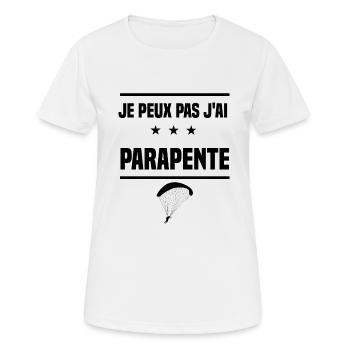 j'peux pas j'ai parapente humour - T-shirt respirant Femme - blanc - Devant - AI Model Female 172 dark (172cm)