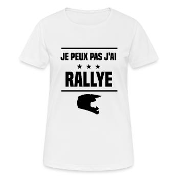 j'peux pas j'ai rallye humour - T-shirt respirant Femme - blanc - Devant - AI Model Female 172 dark (172cm)