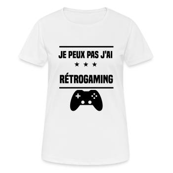 j'peux pas j'ai rétrogaming humour - T-shirt respirant Femme - blanc - Devant - AI Model Female 172 dark (172cm)