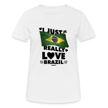 Brasilien - Frauen T-Shirt atmungsaktiv - Weiß - Vorne - AI Model Female 172 dark (172cm)