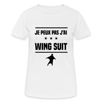 j'peux pas j'ai wing suit humour - T-shirt respirant Femme - blanc - Devant - AI Model Female 172 dark (172cm)