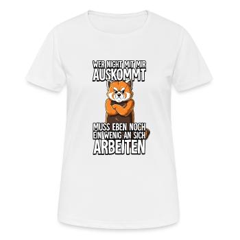 Roter Panda Wer Nicht Mit Mir Auskommt - Frauen T-Shirt atmungsaktiv - Weiß - Vorne - AI Model Female 172 dark (172cm)