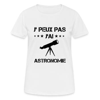 j'peux pas j'ai astronomie telescope cadeau - T-shirt respirant Femme - blanc - Devant - AI Model Female 172 dark (172cm)