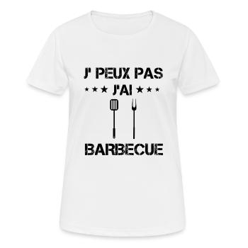 j'peux pas j'ai barbecue ustensiles cadeau bbq - T-shirt respirant Femme - blanc - Devant - AI Model Female 172 dark (172cm)