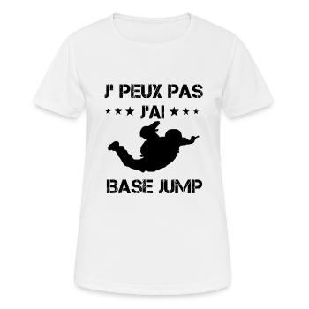 j'peux pas j'ai base jump cadeau saut - T-shirt respirant Femme - blanc - Devant - AI Model Female 172 dark (172cm)