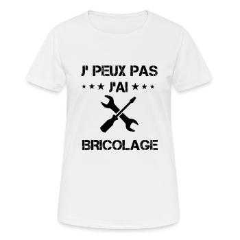 j'peux pas j'ai bricolage bricoler cadeau - T-shirt respirant Femme - blanc - Devant - AI Model Female 172 dark (172cm)