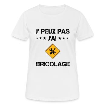 j'peux pas j'ai bricolage cadeau bricoleur - T-shirt respirant Femme - blanc - Devant - AI Model Female 172 dark (172cm)