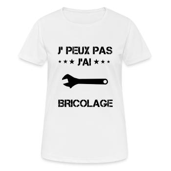 j'peux pas j'ai bricolage clé molette cadeau - T-shirt respirant Femme - blanc - Devant - AI Model Female 172 dark (172cm)