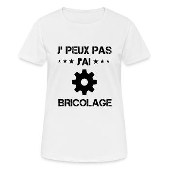 j'peux pas j'ai bricolage outil cadeau bricoleur - T-shirt respirant Femme - blanc - Devant - AI Model Female 172 dark (172cm)