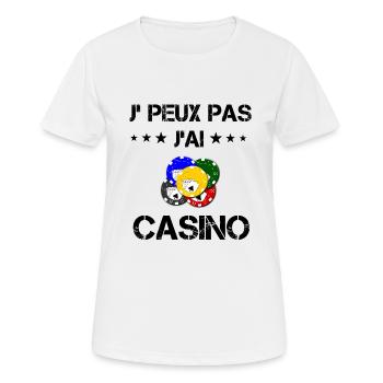 j'peux pas j'ai casino cadeau jetons - T-shirt respirant Femme - blanc - Devant - AI Model Female 172 dark (172cm)