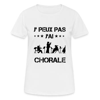 j'peux pas j'ai chorale music cadeau choriste - T-shirt respirant Femme - blanc - Devant - AI Model Female 172 dark (172cm)