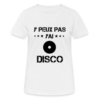 j'peux pas j'ai disco vinyle cadeau vinyle - T-shirt respirant Femme - blanc - Devant - AI Model Female 172 dark (172cm)