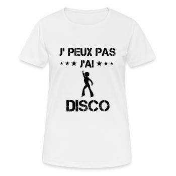 j'peux pas j'ai disco cadeau danse - T-shirt respirant Femme - blanc - Devant - AI Model Female 172 dark (172cm)